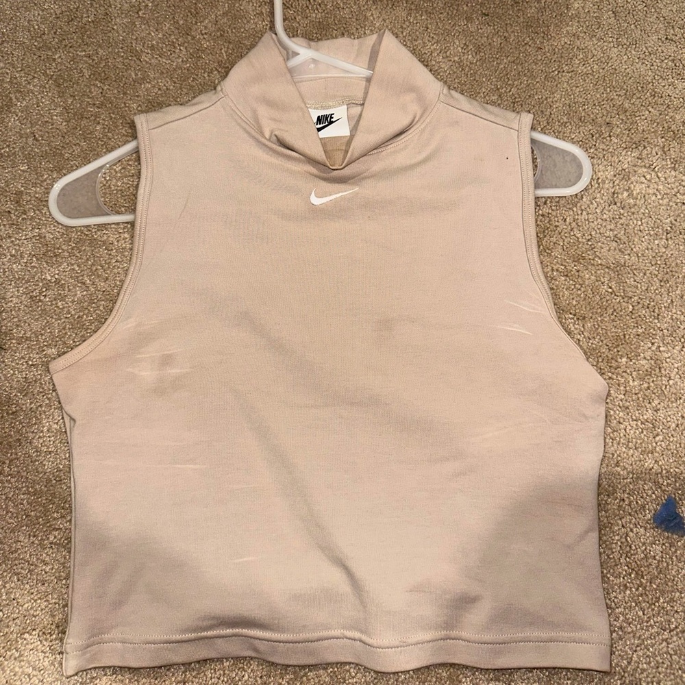 Tan turtleneck nike tight crop top